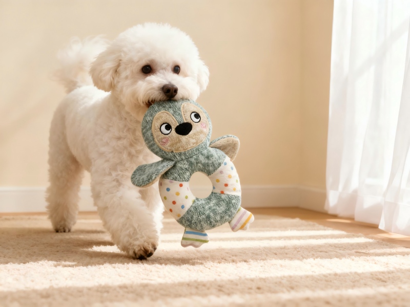Double-Layer Knitted Penguin Dog Toy - Interactive Chew Ring Pet Toy