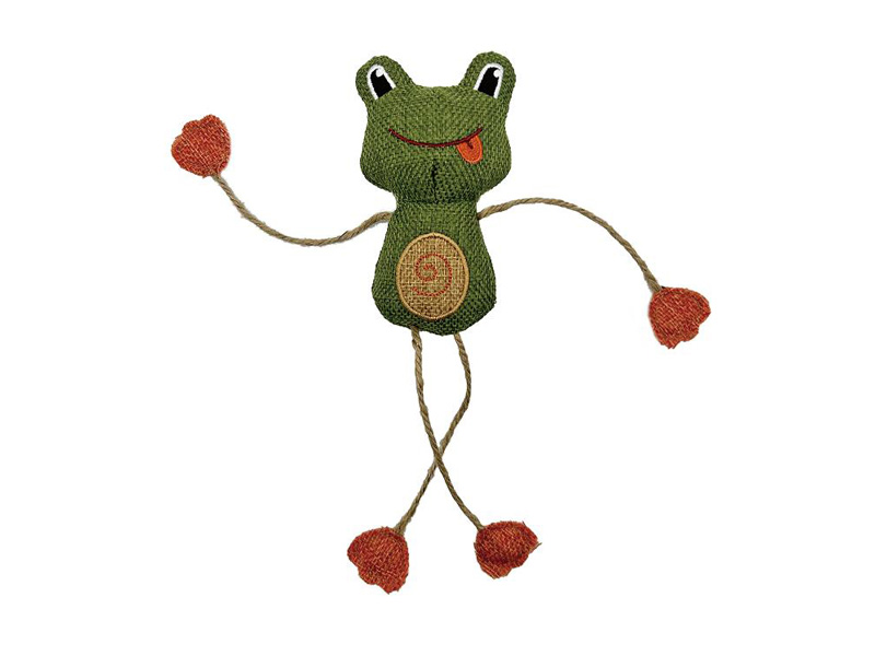 Frog Shaped Catnip Cat Toy with Jute Limbs