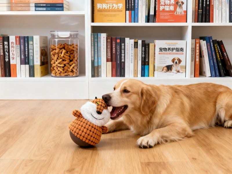 Textured Beaver Tumbler Dog Toy - Interactive Chew & Play Toy