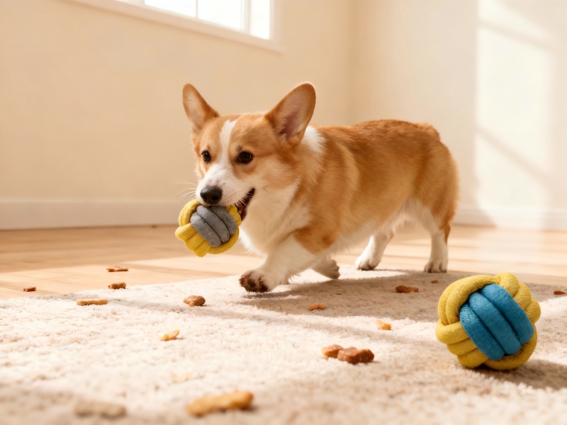 Two - Tone Knotted Hemp Rope Dog Ball Toy